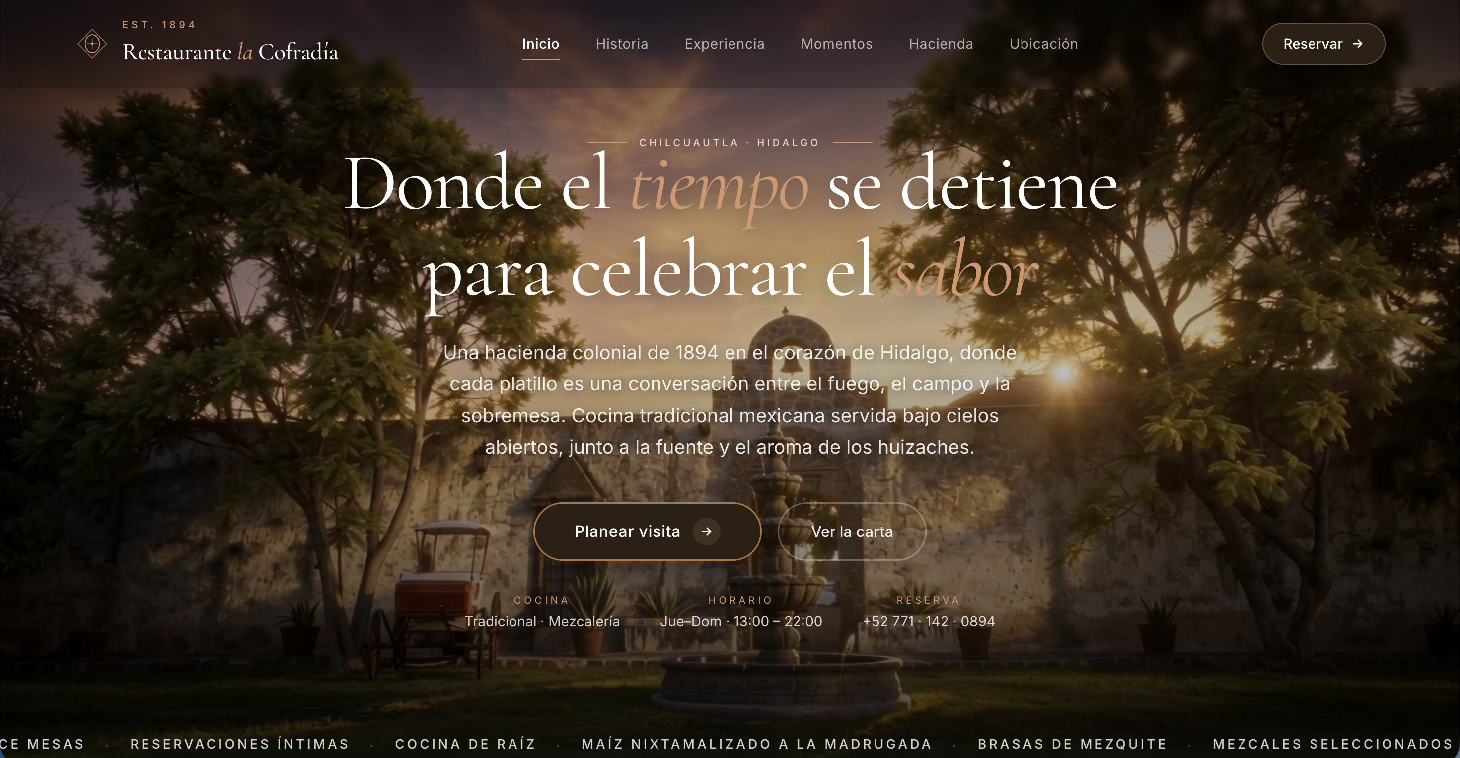 Portada de Restaurante la Cofradía — Landing page premium
